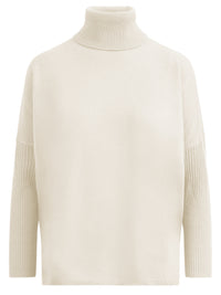 Oversized Pullover aus reiner Merinowolle | champagner