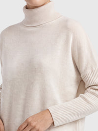 Oversized Pullover aus reiner Merinowolle | champagner