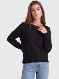 Oversized Pullover aus reiner Merinowolle | schwarz