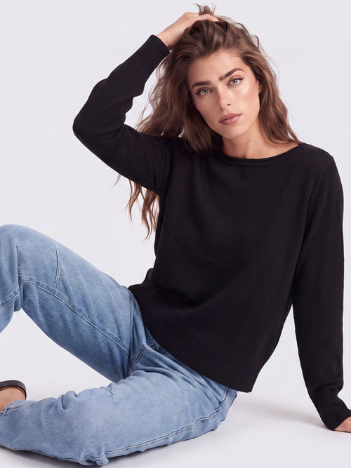 Oversized Pullover aus reiner Merinowolle | schwarz image 1