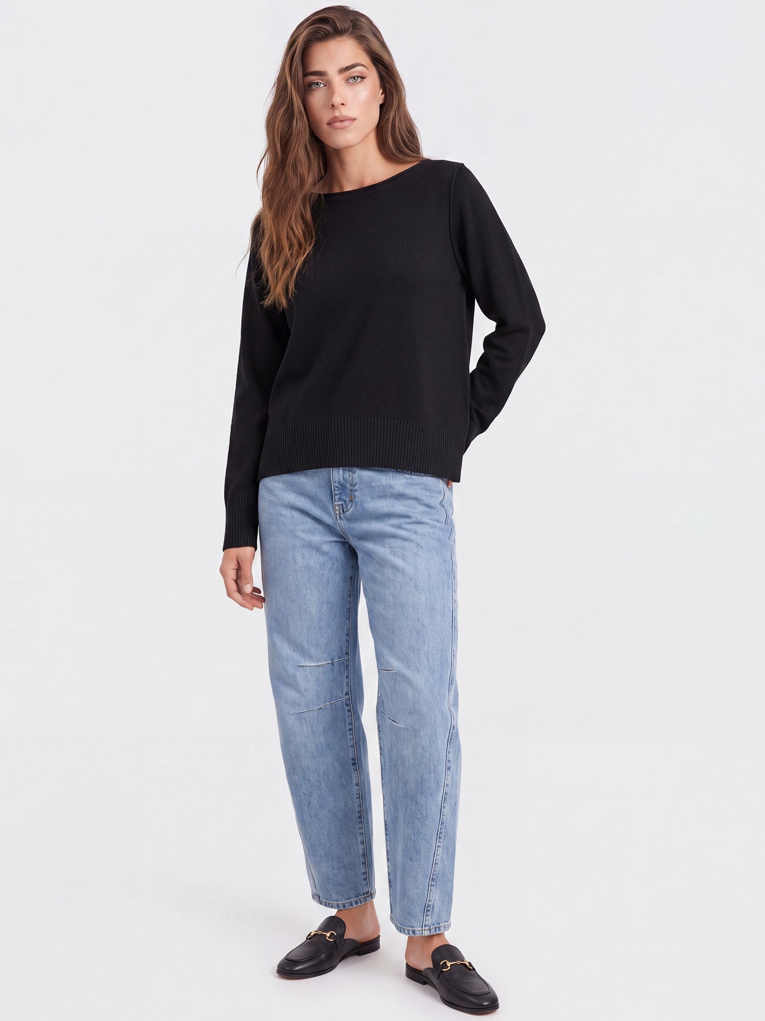 Oversized Pullover aus reiner Merinowolle | schwarz