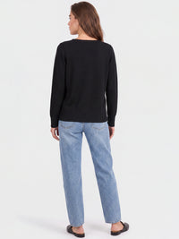 Oversized Pullover aus reiner Merinowolle | schwarz