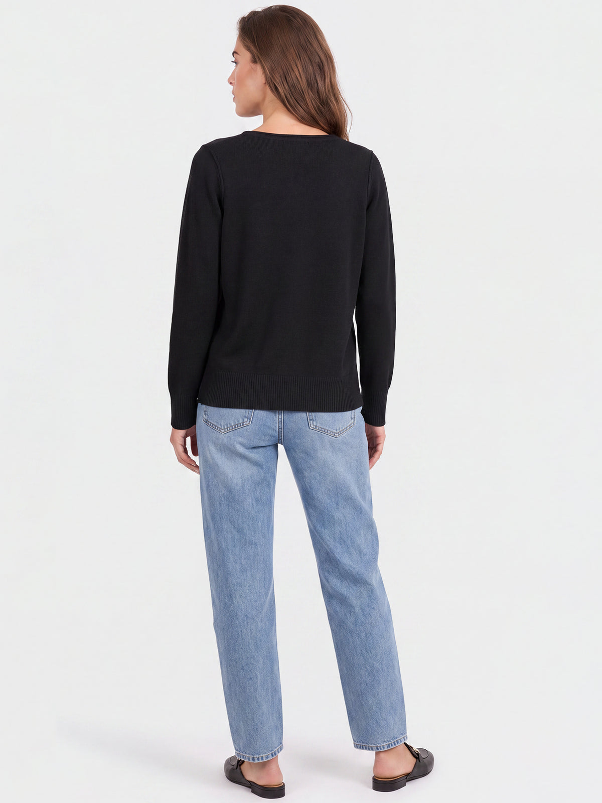 Oversized Pullover aus reiner Merinowolle | schwarz