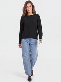 Oversized Pullover aus reiner Merinowolle | schwarz