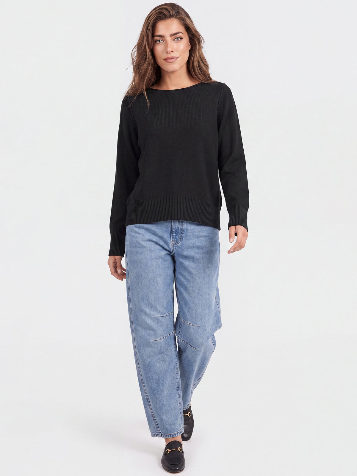 Oversized Pullover aus reiner Merinowolle | schwarz