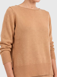 Oversized Pullover aus reiner Merinowolle | camel