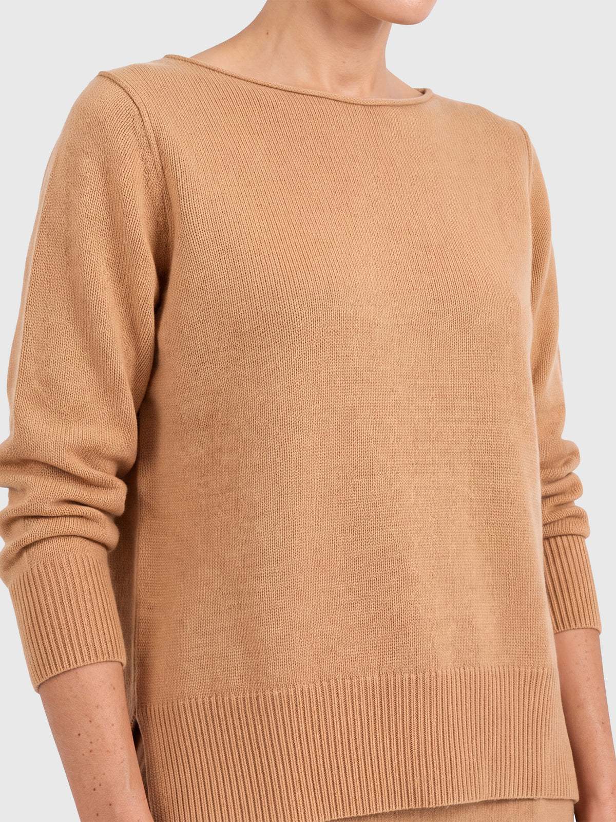 Oversized Pullover aus reiner Merinowolle | camel