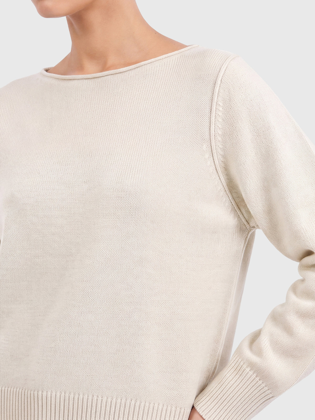 Oversized Pullover aus reiner Merinowolle | champagner