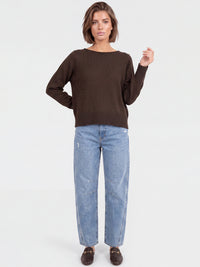 Oversized Pullover aus reiner Merinowolle | braun