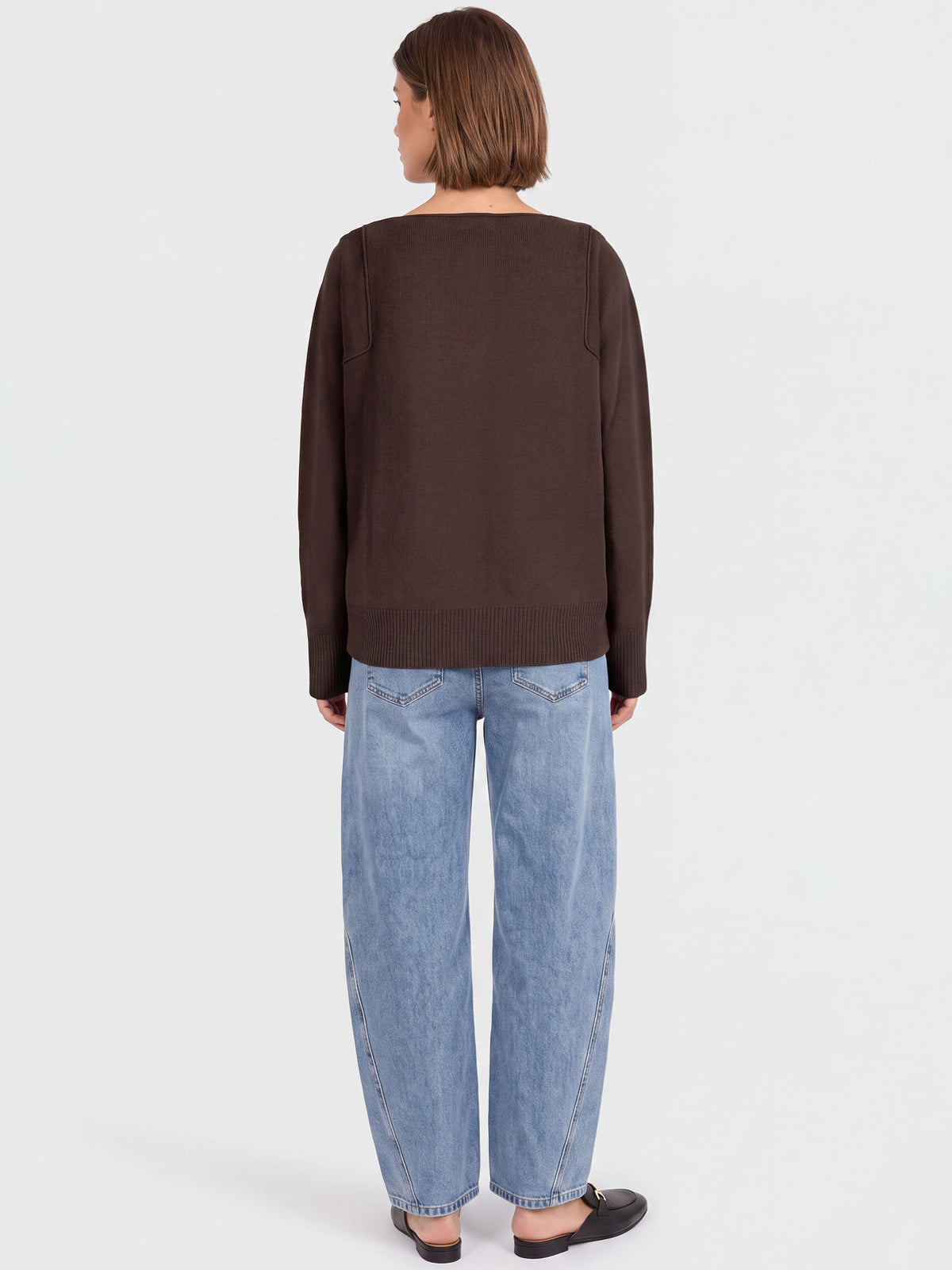 Oversized Pullover aus reiner Merinowolle | braun