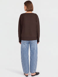 Oversized Pullover aus reiner Merinowolle | braun