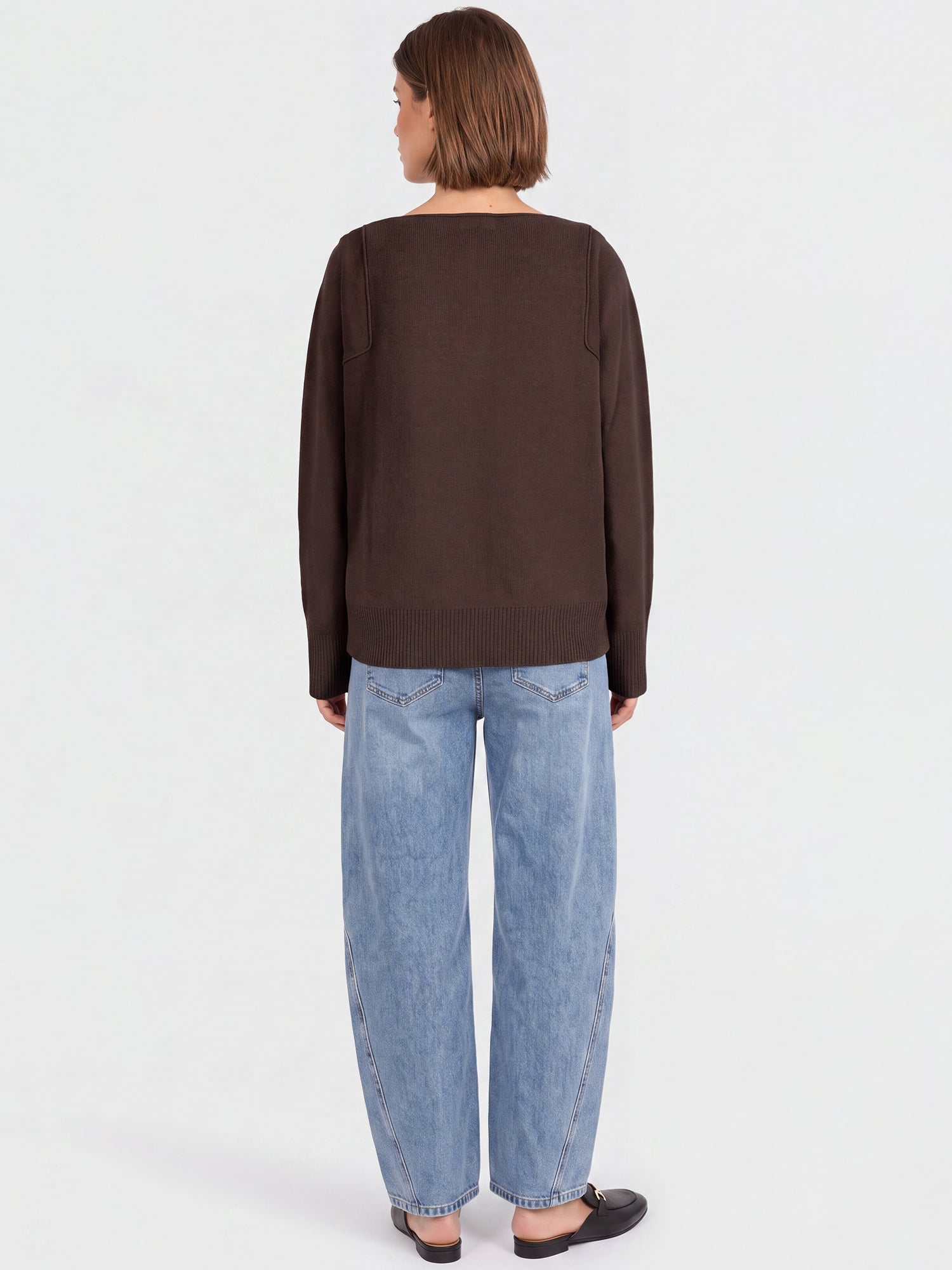 Oversized Pullover aus reiner Merinowolle | braun