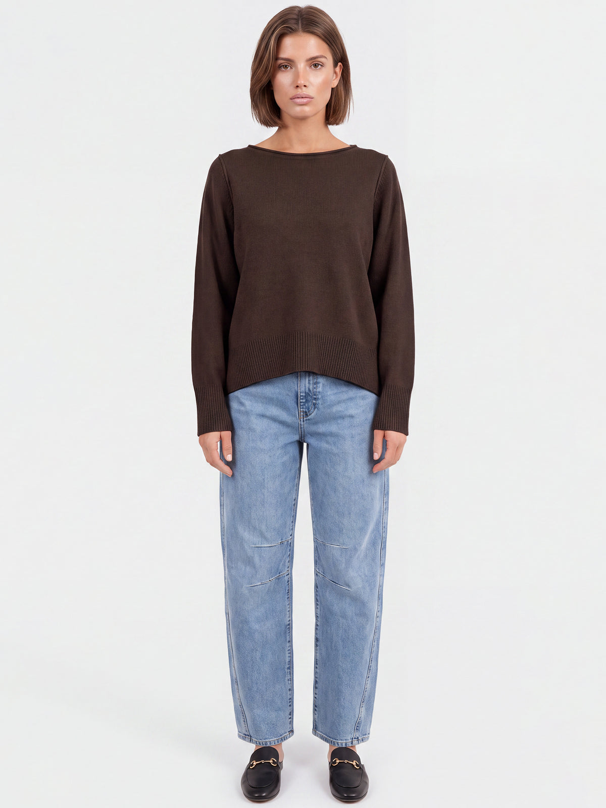 Oversized Pullover aus reiner Merinowolle | braun