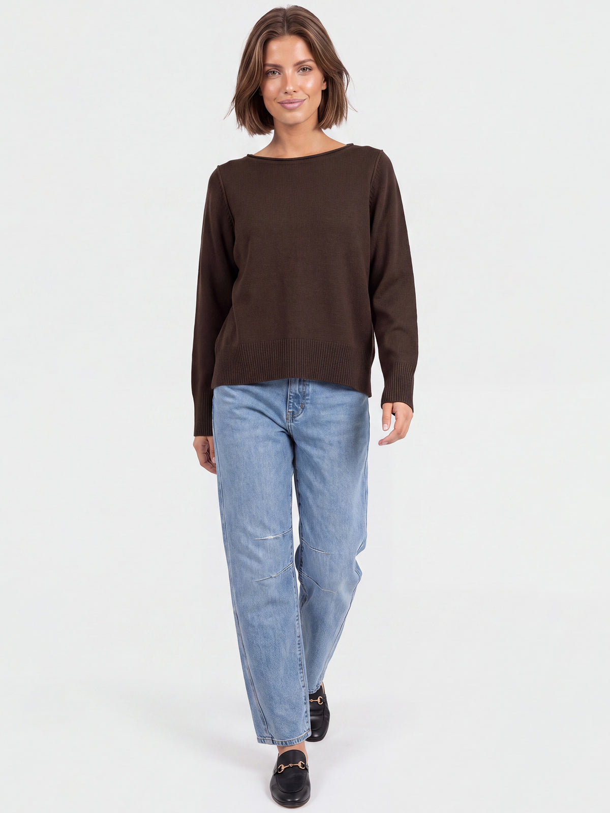 Oversized Pullover aus reiner Merinowolle | braun