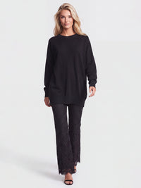 Oversized Pullover aus reiner Merinowolle | schwarz
