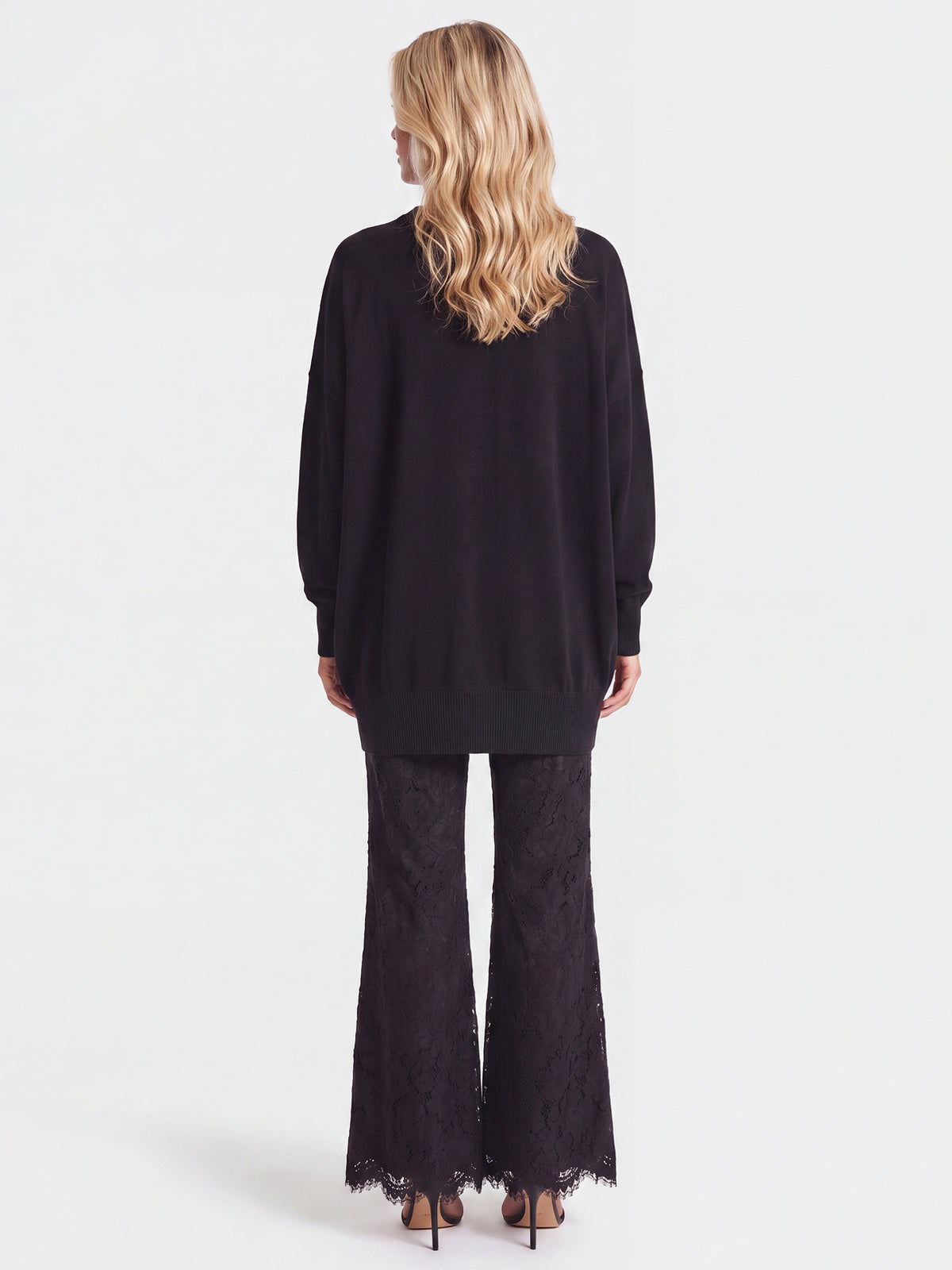 Oversized Pullover aus reiner Merinowolle | schwarz