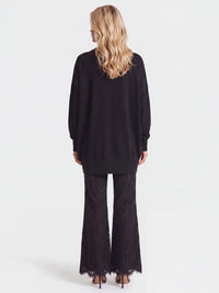 Oversized Pullover aus reiner Merinowolle | schwarz