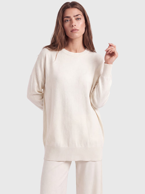 Oversized Pullover aus reiner Merinowolle | champagner image 1