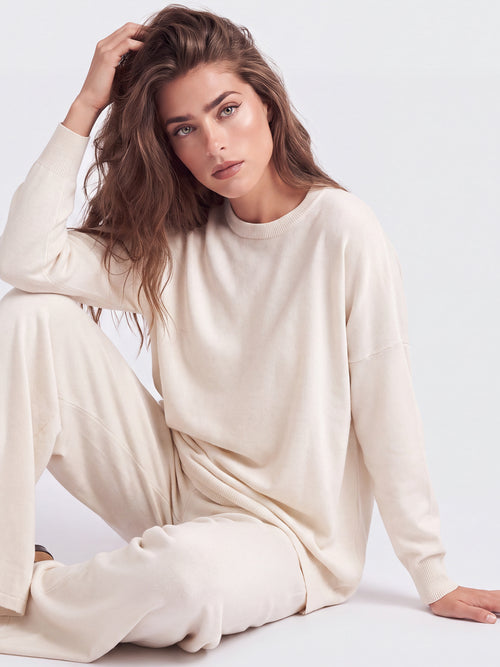 Oversized Pullover aus reiner Merinowolle | champagner image 1