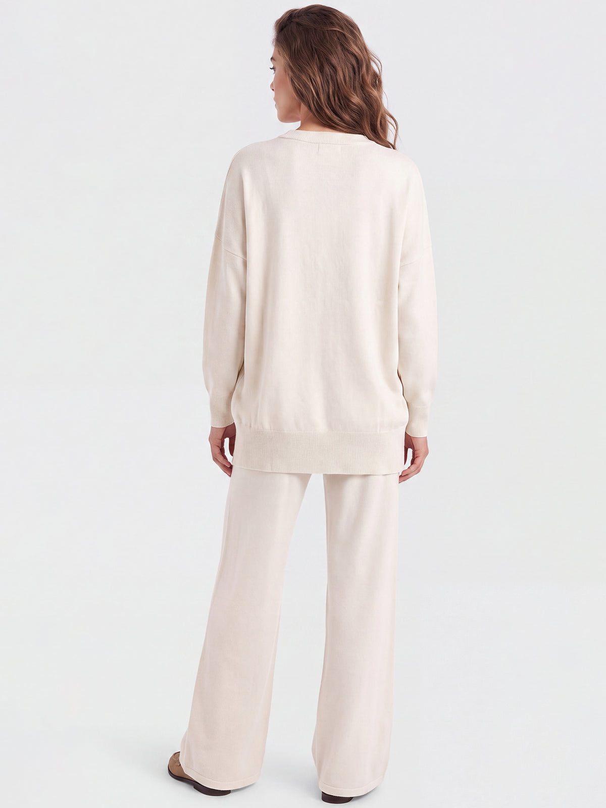 Oversized Pullover aus reiner Merinowolle | champagner