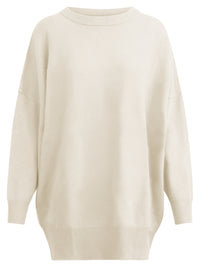 Oversized Pullover aus reiner Merinowolle | champagner