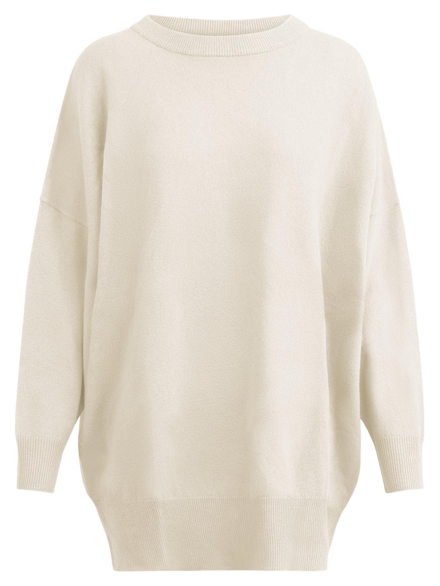 Oversized Pullover aus reiner Merinowolle | champagner