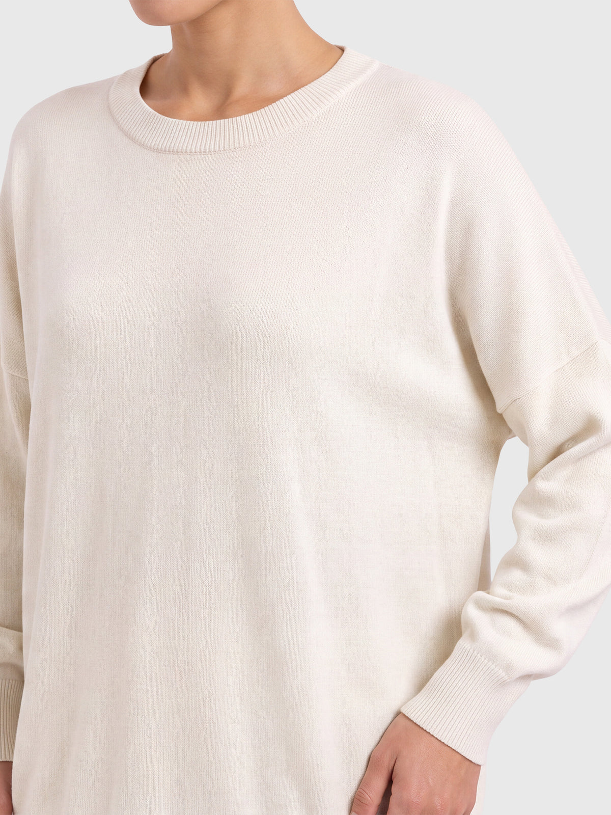 Oversized Pullover aus reiner Merinowolle | champagner
