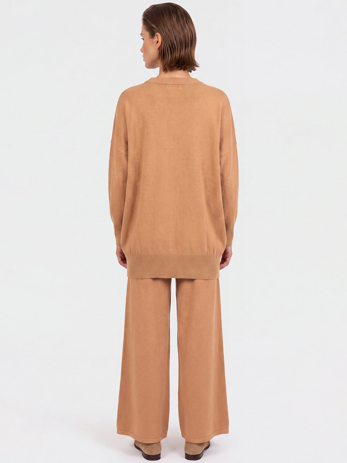 Oversized Pullover aus reiner Merinowolle | camel