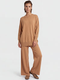 Oversized Pullover aus reiner Merinowolle | camel