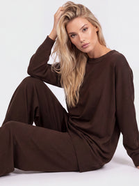 Oversized Pullover aus reiner Merinowolle | braun