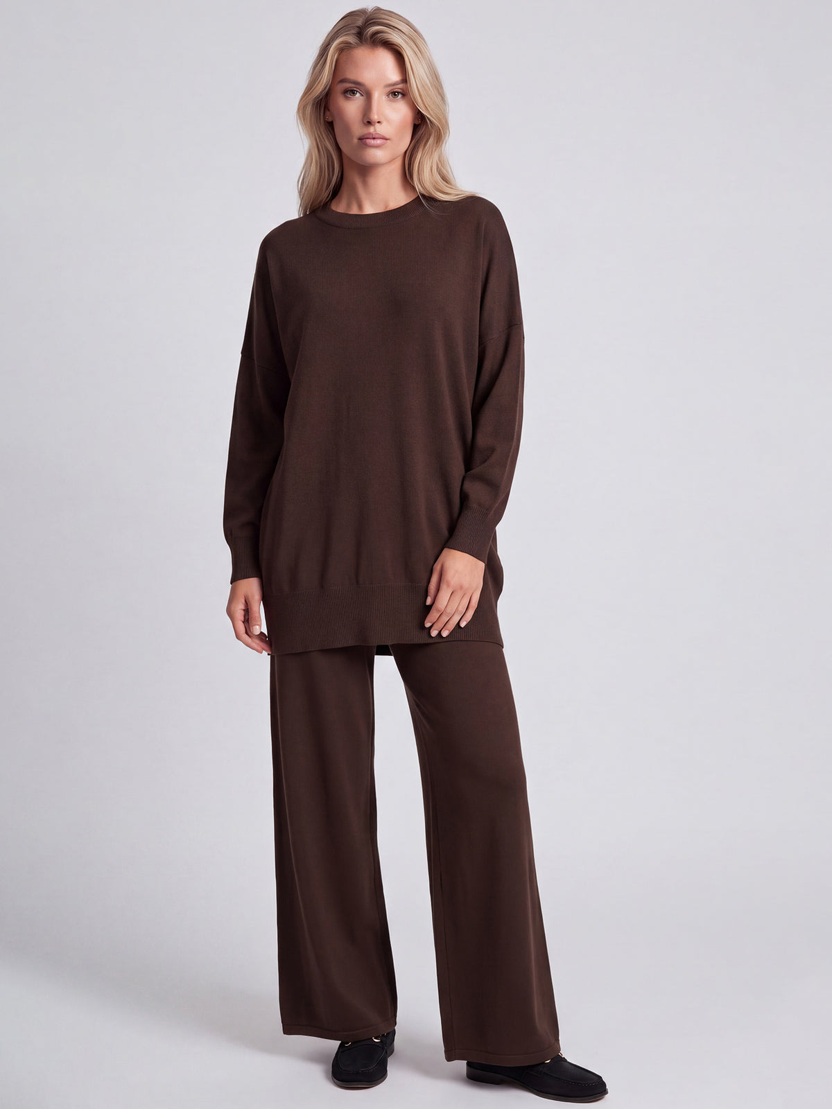 Oversized Pullover aus reiner Merinowolle | braun