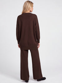 Oversized Pullover aus reiner Merinowolle | braun