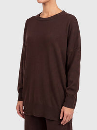 Oversized Pullover aus reiner Merinowolle | braun