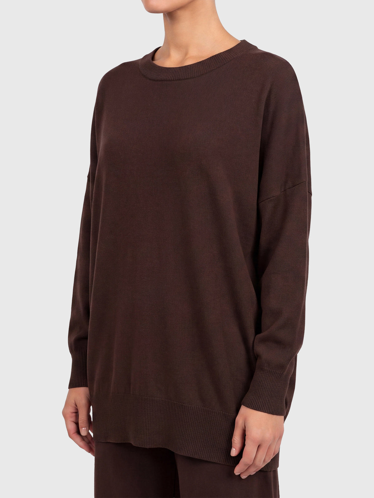 Oversized Pullover aus reiner Merinowolle | braun
