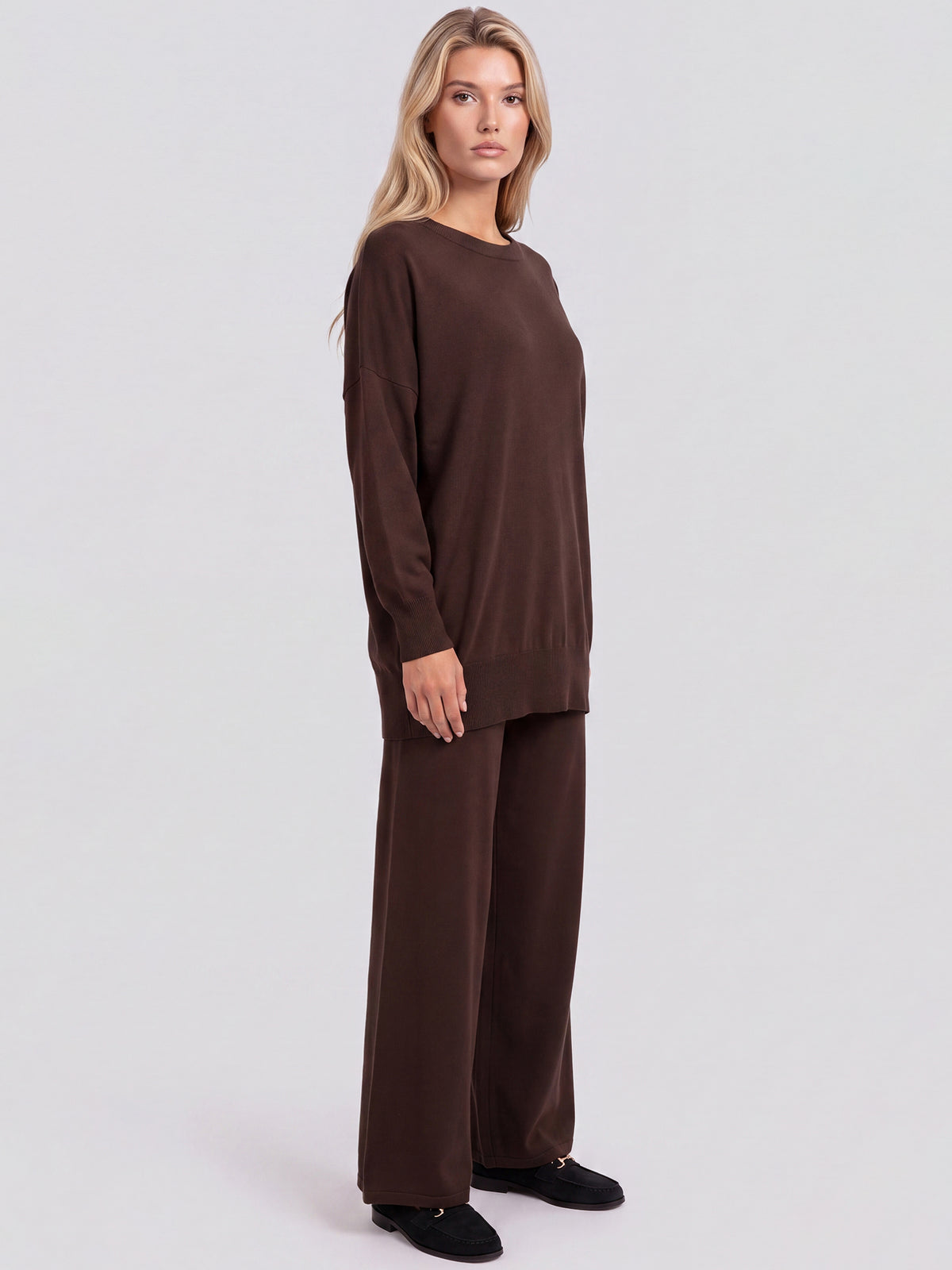 Oversized Pullover aus reiner Merinowolle | braun