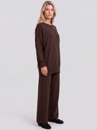 Oversized Pullover aus reiner Merinowolle | braun