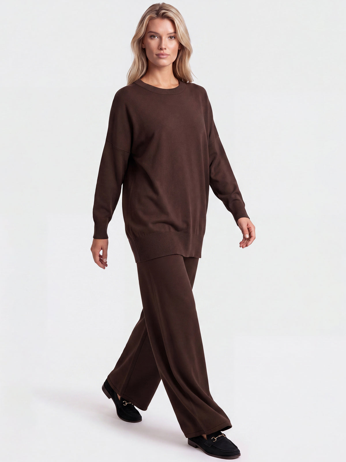 Oversized Pullover aus reiner Merinowolle | braun