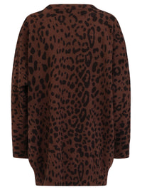 Oversized Pullover aus reiner Merinowolle | braun-schwarz