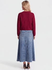 Strickjacke im Chanel-Stil mit Schmuckknöpfen | rot