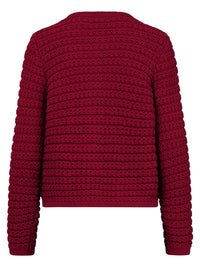 Strickjacke im Chanel-Stil mit Schmuckknöpfen | rot