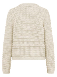 Strickjacke im Chanel-Stil mit Schmuckknöpfen | champagner