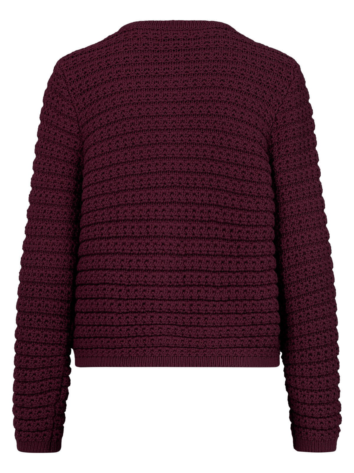 Strickjacke im Chanel-Stil mit Schmuckknöpfen | weinrot