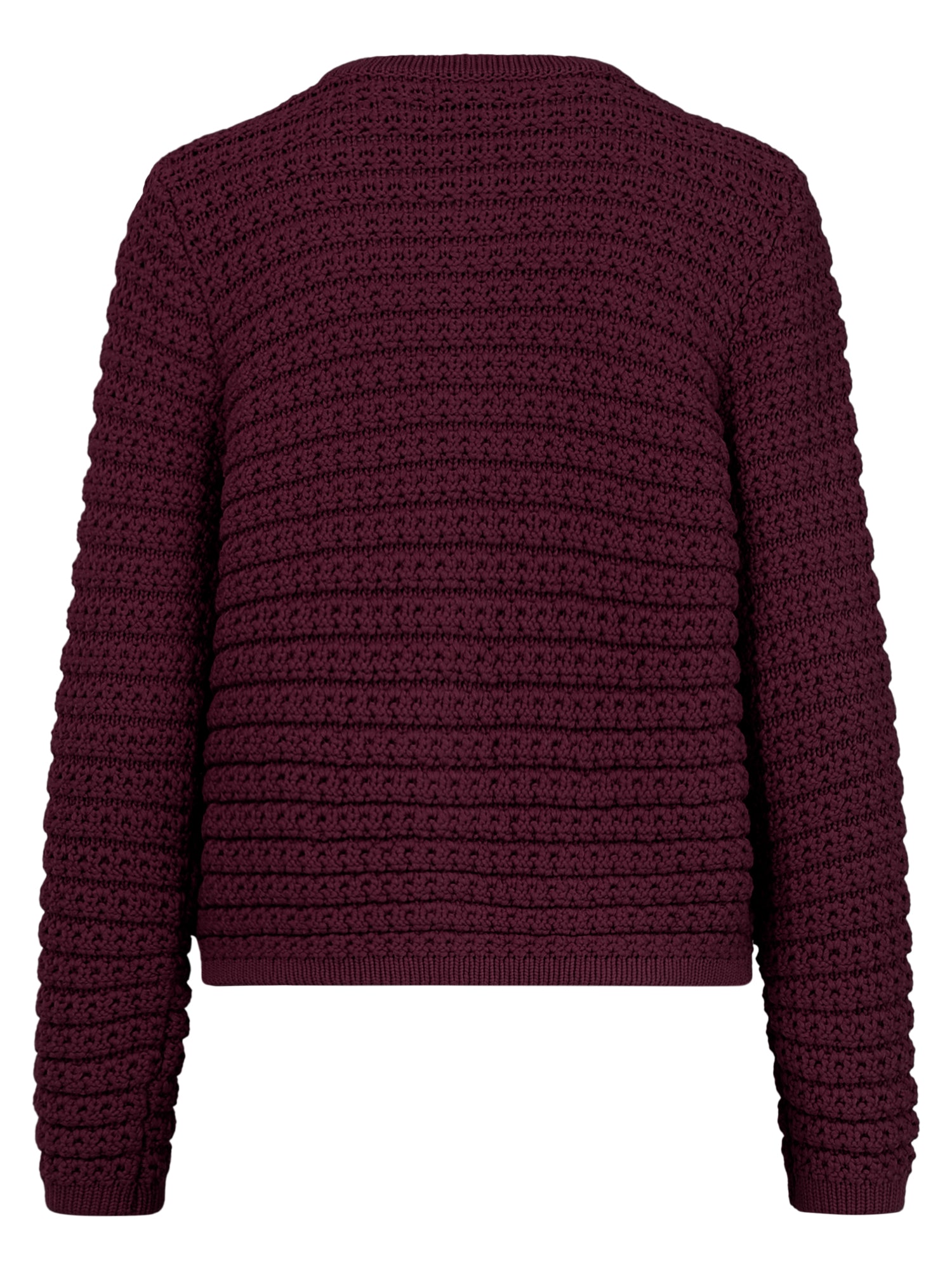Strickjacke im Chanel-Stil mit Schmuckknöpfen | weinrot