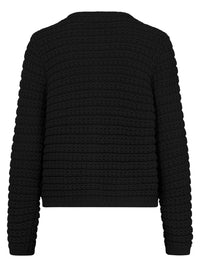 Strickjacke im Chanel-Stil mit Schmuckknöpfen | schwarz