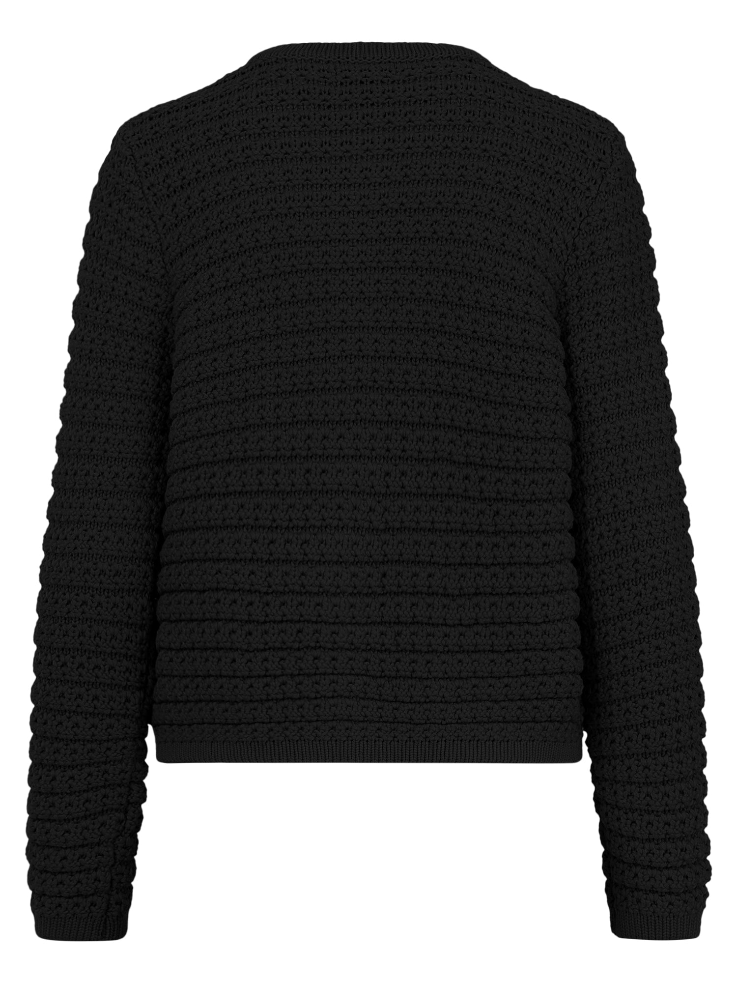 Strickjacke im Chanel-Stil mit Schmuckknöpfen | schwarz