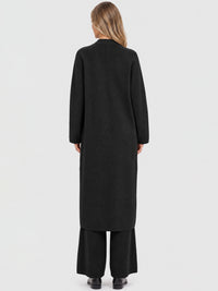Oversized Strickmantel mit Kaschmiranteil | schwarz
