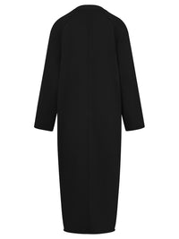Oversized Strickmantel mit Kaschmiranteil | schwarz