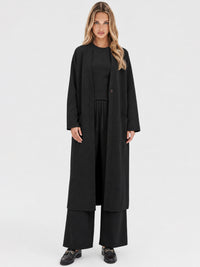 Oversized Strickmantel mit Kaschmiranteil | schwarz