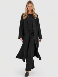 Oversized Strickmantel mit Kaschmiranteil | schwarz
