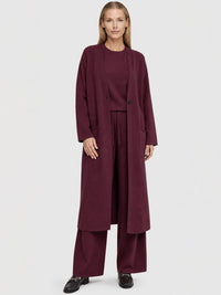 Oversized Strickmantel mit Kaschmiranteil | weinrot